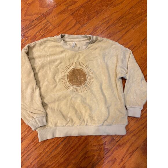 Rylee + Cru Kids Sun Sweatshirt Size 6–7Y Yellow Crewneck - Picture 1 of 5